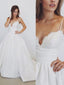 Chic Satin Spaghetti Straps Neckline A-line Wedding Dresses With Appliques WD129
