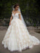 BohoProm Wedding Dresses Delicate Lace Off-the-shoulder Neckline Ball Gown Wedding Dresses With Appliques WD099