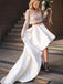 BohoProm Wedding Dresses Delicate Lace & Satin Jewel Neckline 2 pieces A-line Wedding Dresses WD154