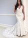 BohoProm Wedding Dresses Delicate Lace V-neck Neckline Chapel Train Mermaid Wedding Dress WD071
