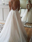 Delicate Tulle Spaghetti Straps Neckline A-line Wedding Dresses WD130