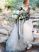 BohoProm Wedding Dresses Delicate Tulle V-neck Neckline A-line Wedding Dresses With Appliques WD081
