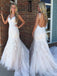 BohoProm Wedding Dresses Elegant Lace Spaghetti Straps Neckline Chapel Train Mermaid Wedding Dress WD058
