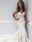 Elegant Lace Spaghetti Straps Neckline Mermaid Wedding Dresses With Appliques WD033