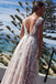 BohoProm Wedding Dresses Elegant Lace V-neck Neckline Chapel Train A-line Wedding Dresses With Appliques WD020