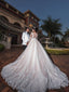 Excellent Tulle Jewel Neckline Plus Size Ball Gown Wedding Dresses With Appliques WD109