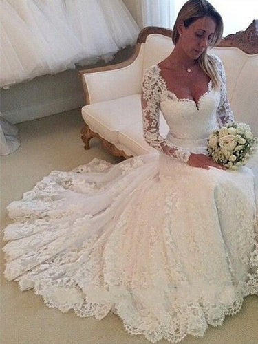 BohoProm Wedding Dresses Exquisite Lace V-neck Neckline Chapel Train 2 In 1 Wedding Dresses With Appliques WD025