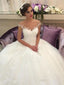 Exquisite Tulle Off-the-shoulder Neckline Ball Gown Wedding Dresses With Appliques WD101