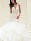 Eye-catching Lace & Tulle V-neck Neckline Mermaid Wedding Dresses With Rhinestones WD072