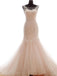 BohoProm Wedding Dresses Eye-catching Tulle Bateau Neckline Mermaid Wedding Dresses With Beaded Appliques WD054