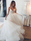 Eye-catching Tulle Spaghetti Straps Neckline Ball Gown Wedding Dresses WD127