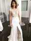 Fashionable Lace & Satin Bateau Neckline Mermaid Wedding Dresses WD156