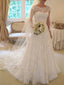 Gorgeous Lace Scoop Neckline Chapel Train A-line Prom Dress WD010