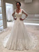 BohoProm Wedding Dresses Gorgeous Tulle V-neck Neckline Sweep Train A-line Wedding Dresses With Appliques WD028