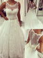 Graceful Tulle Scoop Neckline Chapel Train A-line Wedding Dress WD039