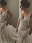 Mermaid Sweetheart Chapel Train Lace Wedding Dresses ASD2634