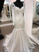 BohoProm Wedding Dresses Mermaid Sweetheart Sweep Train Tulle Appliqued Long Wedding Dresses APD2675