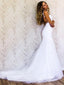 Modern Tulle Spaghetti Straps Neckline Mermaid Wedding Dresses With Appliques WD022