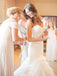 BohoProm Wedding Dresses Modest Organza Sweetheart Neckline Hi-lo Length Mermaid Wedding Dresses With Rhinestones WD065