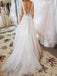 BohoProm Wedding Dresses Outstanding Tulle V-neck Neckline A-line Wedding Dresses With Appliques WD131