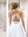 BohoProm Wedding Dresses Popular Satin Jewel Neckline Chapel Train A-line Wedding Dresses WD155