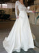 BohoProm Wedding Dresses Romantic Satin V-neck Neckline A-line Wedding Dresses With Appliques WD002