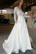 BohoProm Wedding Dresses Romantic Satin V-neck Neckline A-line Wedding Dresses With Appliques WD002