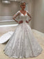 Romantic Satin V-neck Neckline A-line Wedding Dresses With Appliques WD052