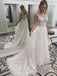 BohoProm Wedding Dresses Romantic Tulle Scoop Neckline A-line Wedding Dresses With Appliques WD142