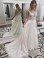 Romantic Tulle Scoop Neckline A-line Wedding Dresses With Appliques WD142