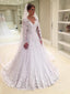 Romantic Tulle V-neck Neckline A-line Wedding Dresses With Beaded Appliques WD085