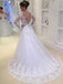 BohoProm Wedding Dresses Romantic Tulle V-neck Neckline A-line Wedding Dresses With Beaded Appliques WD085