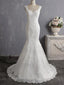 Romantic Tulle V-neck Neckline Cap Sleeves Mermaid Wedding Dresses WD115