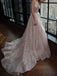 BohoProm Wedding Dresses Shimmering Glitter Tulle V-neck Neckline Chapel Train A-line Wedding Dresses WD103