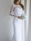 Stunning Acetate Satin Bateau Neckline Mermaid Wedding Dresses With Appliques WD016