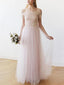 Stunning Tulle & Lace Off-the-shoulder Neckline Floor-length A-line Wedding Dress WD100