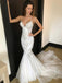 BohoProm Wedding Dresses Unique Tulle Spaghetti Straps Neckline Mermaid Wedding Dresses With Appliques WD066