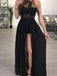 SheerGirl prom dresses US 0 / Black A-line Halter See-through Black Chiffon Sexy Long Prom Dresses APD2722